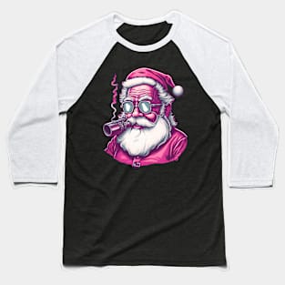 Retro Vintage Pink Santa Claus Baseball T-Shirt